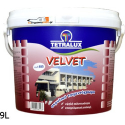Tetralux Velvet Ακρυλικό Χρώμα Εξωτερικού Χώρου Λευκό 9lt
