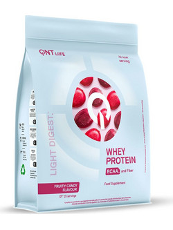 QNT Light Digest Whey Fruity Candy Πρωτεΐνη Ορού Γάλακτος Γράμμωσης Χωρίς Γλουτένη 500gr