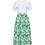 Desigual Marlon Midi Καλοκαιρινό Καθημερινό Φόρεμα Floral Λευκό Πράσινο 24SWVW40-1000