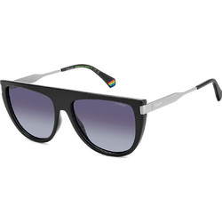 Polaroid Eyewear PLD6221SX 807WJ57 Ανδρικά Γυαλιά Ηλίου Οβάλ Ασημί Μαύρο με Μαύρο Polarized Φακό