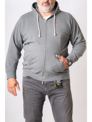 Levi's Ανδρική Ζακέτα Φούτερ με Κουκούλα και Φερμουάρ Γκρι A2622