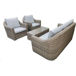 Irina Σετ Σαλόνι Κήπου Rattan 4τμχ Καφέ