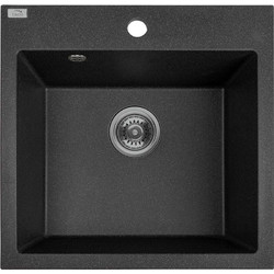 Laveo Alena SBA 710T Ένθετος Νεροχύτης Γρανίτη Μαύρος 49x49cm