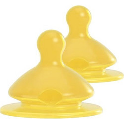 Nip Cherry Green Θηλή Καουτσούκ για Μπιμπερό 0m+ Μεσαίας Ροής 2τμχ