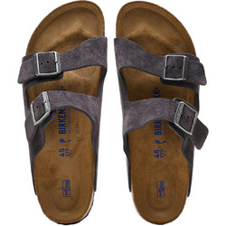 Birkenstock Arizona Δερμάτινα Ανδρικά Σανδάλια Ανατομικά Ανθρακί 55232