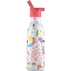 Cool Bottles Γοργόνες Παιδικό Παγούρι Θερμός Ανοξείδωτο BPA Free με Καλαμάκι Κόκκινο Λευκό 350ml