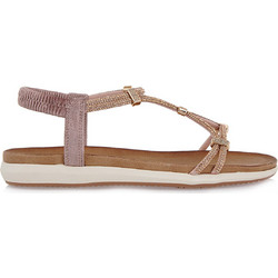 Exe Γυναικεία Σανδάλια Suede με Στρας Ροζ Χρυσά S489Q6321E95