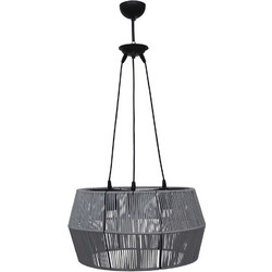Heronia Lighting Κρεμαστό Φωτιστικό Οροφής με Σχοινί Τρίφωτο E27 Γκρι Φ40cm 31-1370