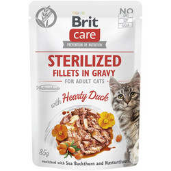 Brit Care Sterilised Adult Fillets with Hearty Duck in Gravy 85gr