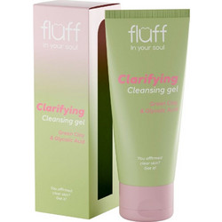 Fluff Clarifying Green Clay & Glycolic Acid Cleansing Face Gel Χημικό Ενυδατικό Peeling Προσώπου 100ml