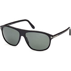 Tom FT1027 01R Ανδρικά Γυαλιά Ηλίου Aviator Κοκάλινα Μαύρα με Μαύρο Polarized Φακό