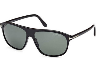 Tom FT1027 01R Ανδρικά Γυαλιά Ηλίου Aviator Κοκάλινα Μαύρα με Μαύρο Polarized Φακό