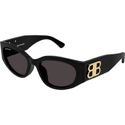 Balenciaga BB0324SK 002 Γυναικεία Γυαλιά Ηλίου Οβάλ Κοκάλινα Μαύρα με Μαύρο Polarized Φακό