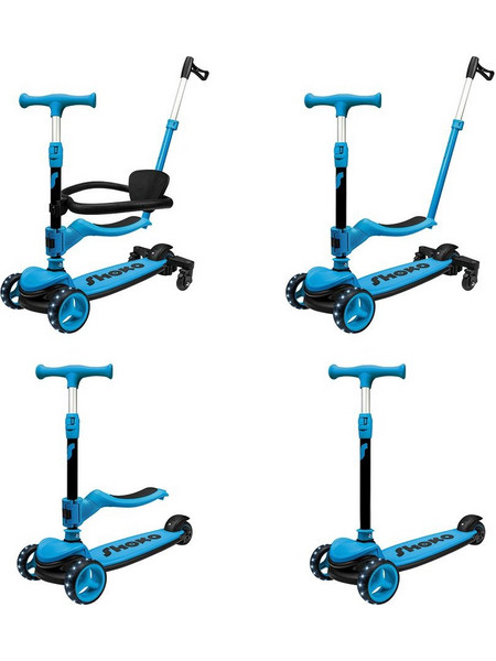 AS Company Shoko Prime 4 in 1 Plus Παιδικό Πατίνι Τρίτροχο με Κάθισμα & Φωτάκια Μπλε