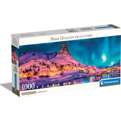 Puzzle Clementoni Compact Box Panorama High Quality Collection Πολύχρωμη Νύχτα στα Νορβηγικά Νησιά 1000 Κομμάτια
