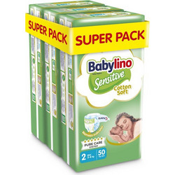 Babylino Sensitive Cotton Soft Πάνες No2 3-6kg 150τμχ