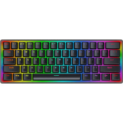 Redragon K642 Μηχανικό Gaming Πληκτρολόγιο 60% με Custom Red Διακόπτες RGB Black