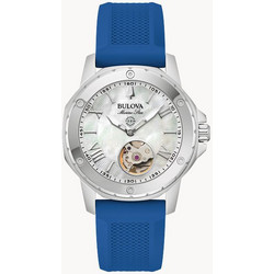 Bulova Γυναικείο Ρολόι με Μπλε Καουτσούκ Λουράκι 96L324