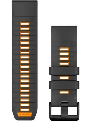Garmin QuickFit 26 Λουράκι Σιλικόνης Graphite / Spark Orange (Garmin Fenix 3 / 5X / 3HR / 5X Plus / 6X / 6X Pro / 7X)