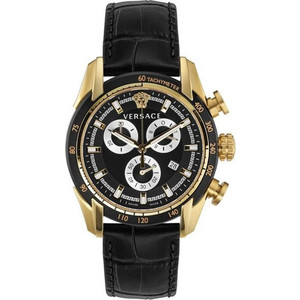 Versace V-Ray Ανδρικό Ρολόι Χρονογράφος με Μαύρο Δερμάτινο Λουράκι VE2I00921 Versace V-Ray Ανδρικό Ρολόι Χρονογράφος με Μαύρο Δερμάτινο Λουράκι VE2I00921