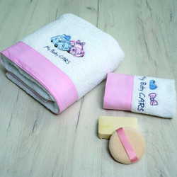 SB Home My Baby Cars Σετ Βρεφικές Πετσέτες 2τμχ 480gr/m² Ροζ