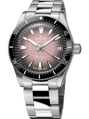 Edox Skydiver Ανδρικό Ρολόι Αυτόματο με Ασημί Μεταλλικό Μπρασελέ 80131-3NM-NDRO