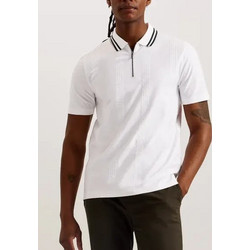 Ted Baker Jacquard Ανδρική Μπλούζα Polo Κοντομάνικη Λευκή 274051