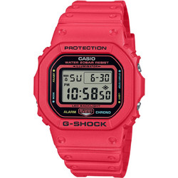 Casio G-Shock Ψηφιακό Ανδρικό Ρολόι Χρονογράφος με Φούξια Καουτσούκ Λουράκι DW-5600EP-4ER