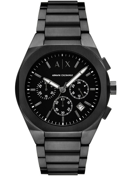 Armani Exchange Rafael Ανδρικό Ρολόι Χρονογράφος με Μαύρο Μεταλλικό Μπρασελέ AX4183