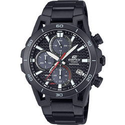 Casio Edifice Ανδρικό Ρολόι Χρονογράφος Solar με Μαύρο Μεταλλικό Μπρασελέ EFS-S640DC-1AVUEF