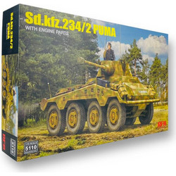 Rye Field Models Sd.Kfz.234/2 PUMA with Engine Parts Συναρμολογούμενο Πλαστικό Μοντέλο Φορτηγού 1:35