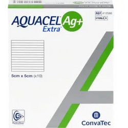 Convatec Aquacel Ag+ Extra Αποστειρωμένο Επίθεμα με Άργυρο 5x5cm 10τμχ