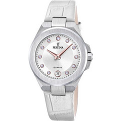 Festina Γυναικείο Ρολόι με Λευκό Δερμάτινο Λουράκι F20701/1
