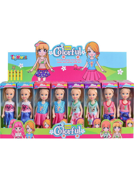 ToyMarkt Κούκλα με Πολύχρωμα Ρούχα Διάφορα Σχέδια 98250