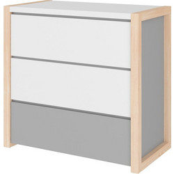 Bellamy Pinette Βρεφική Συρταριέρα Λευκή Γκρι 100x50x86.5cm