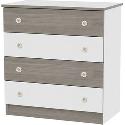 Lorelli New Βρεφική Συρταριέρα Λευκή Σοκολατί 81x50x86cm 10170070027A