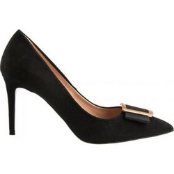 Red Dot Γόβες Suede με Τακούνι Στιλέτο Μαύρες S-702