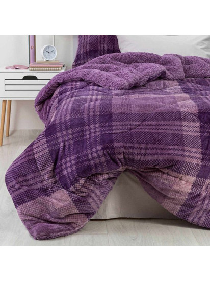 Borea Κουβερτοπάπλωμα Μονό 160x220 Boxy Μωβ