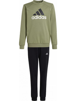 Adidas Elasticated Waistband Παιδικό Σετ Φόρμας Χακί Μαύρο IY5431