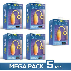 IntoYou Vibrating Egg Δονητής Egg για Ζευγάρια με App Control 20cm Κίτρινος Πορτοκαλί 5τμχ