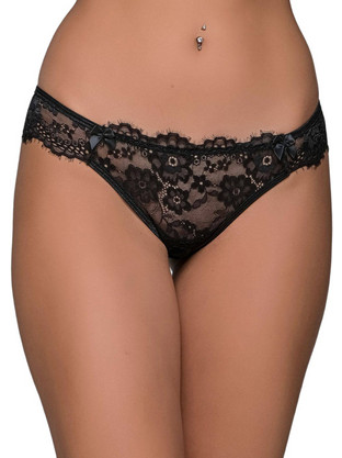 Milena By Paris Γυναικείο Sexy Brazil με Δαντέλα Μαύρο 8469