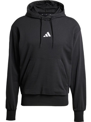 Adidas Essentials Feelcozy French Terry Hoodie Ανδρικό Αθλητικό Φούτερ με Κουκούλα Μαύρο JE3849