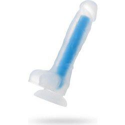 Toyfa Beyond More Than Real Matt Glow Ρεαλιστικό Dildo με Βεντούζα & Όρχεις 18cm Μπλε