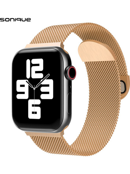 Sonique Milanese Classic Λουράκι Μεταλλικό Gold (Apple Watch 42 / 44 / 45 / 49mm)