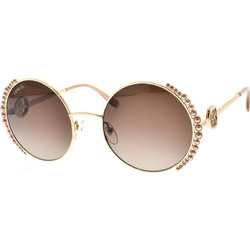 Lancel LA91013 C03 Γυναικεία Γυαλιά Ηλίου Στρογγυλά Μεταλλικά Χρυσά με Καφέ Degradee Φακό