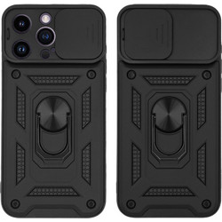 Sonique Ring Armor CamPro Back Cover Black (iPhone 14 Pro Max)