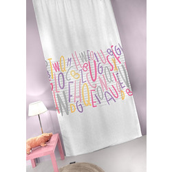 Guy Laroche Παιδική Κουρτίνα με Τρέσα 145x270 Letters White Pink