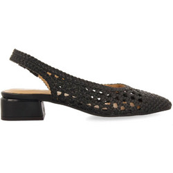Gioseppo Γόβες Slingback Δερμάτινες με Χοντρό Χαμηλό Τακούνι Μαύρες 71185