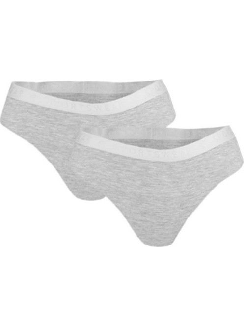 4F Βαμβακερά Γυναικεία String Γκρι 2Pack 4FWMM00UPTSF026-27M