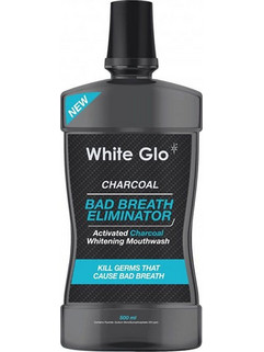 White Glo Charcoal Bad Breath Eliminator Στοματικό Διάλυμα για Λεύκανση 500ml